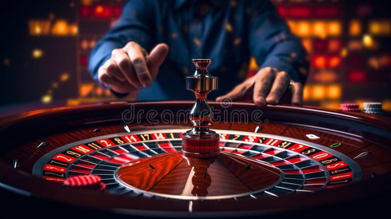 Live casino table with dealer and baccarat cards on a large screen